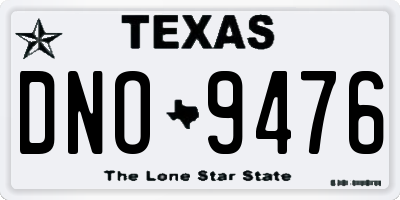 TX license plate DNO9476