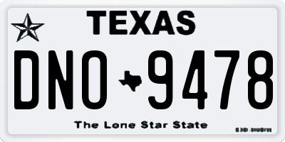 TX license plate DNO9478