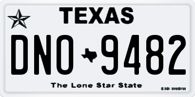 TX license plate DNO9482