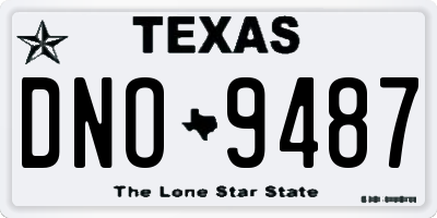 TX license plate DNO9487