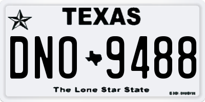 TX license plate DNO9488
