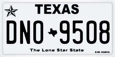 TX license plate DNO9508