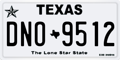 TX license plate DNO9512