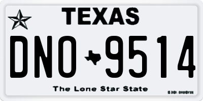 TX license plate DNO9514
