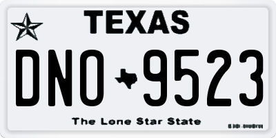 TX license plate DNO9523