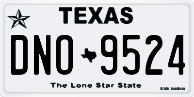 TX license plate DNO9524
