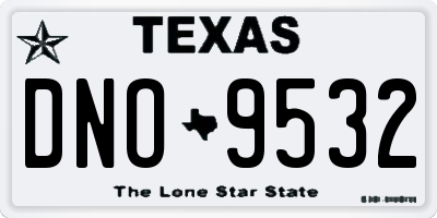TX license plate DNO9532