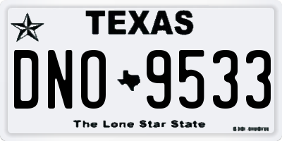 TX license plate DNO9533