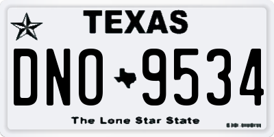 TX license plate DNO9534