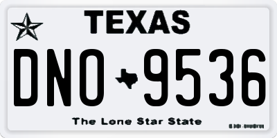 TX license plate DNO9536