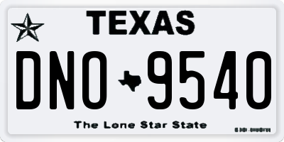TX license plate DNO9540