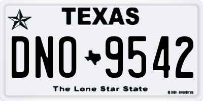 TX license plate DNO9542