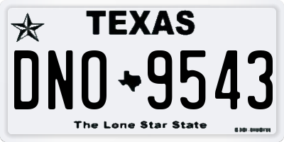TX license plate DNO9543