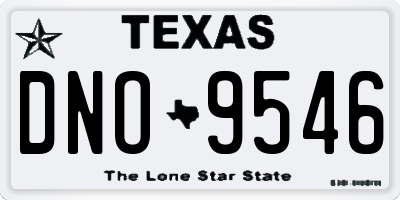 TX license plate DNO9546