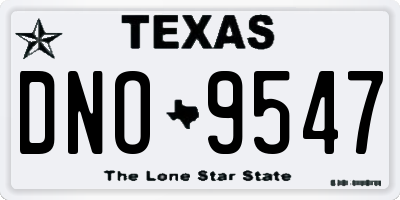 TX license plate DNO9547