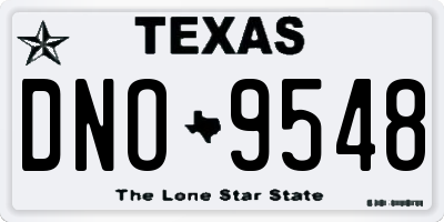 TX license plate DNO9548