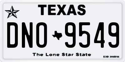 TX license plate DNO9549
