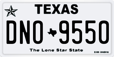 TX license plate DNO9550