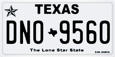 TX license plate DNO9560