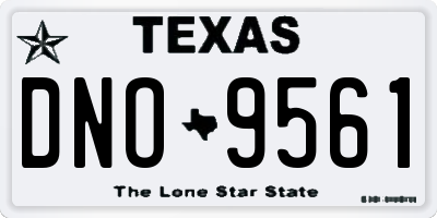 TX license plate DNO9561