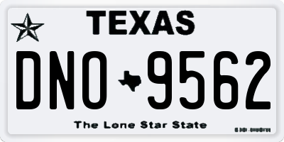 TX license plate DNO9562