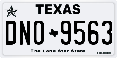 TX license plate DNO9563