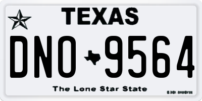 TX license plate DNO9564