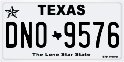 TX license plate DNO9576