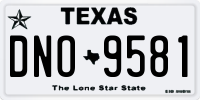 TX license plate DNO9581