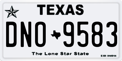 TX license plate DNO9583