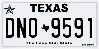 TX license plate DNO9591