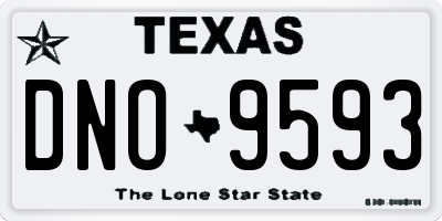 TX license plate DNO9593