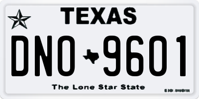 TX license plate DNO9601