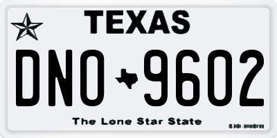 TX license plate DNO9602
