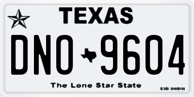 TX license plate DNO9604