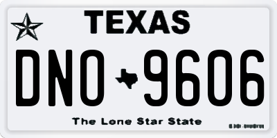 TX license plate DNO9606