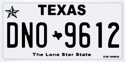 TX license plate DNO9612