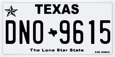 TX license plate DNO9615