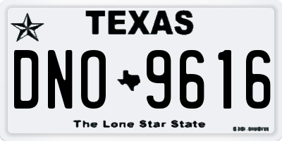 TX license plate DNO9616