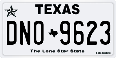 TX license plate DNO9623