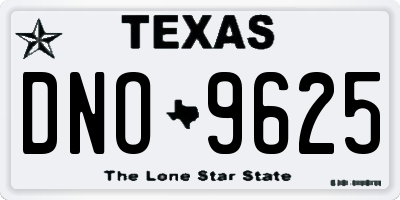 TX license plate DNO9625