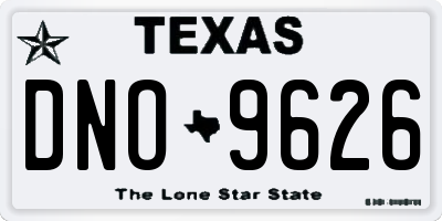 TX license plate DNO9626