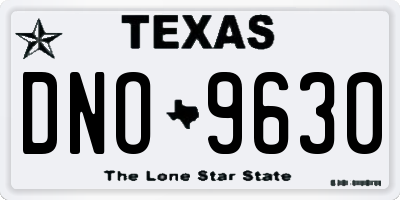 TX license plate DNO9630