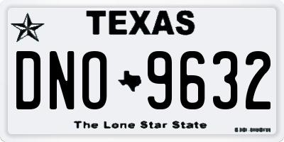 TX license plate DNO9632