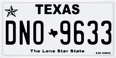 TX license plate DNO9633