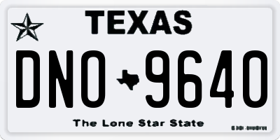 TX license plate DNO9640