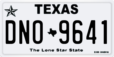 TX license plate DNO9641
