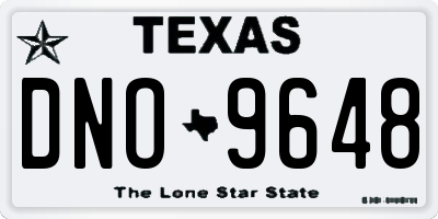 TX license plate DNO9648