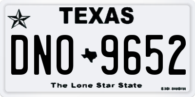 TX license plate DNO9652