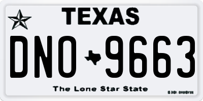 TX license plate DNO9663
